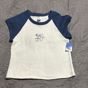 Abound Navy & White Angel Graphic Tee • NWT • XS